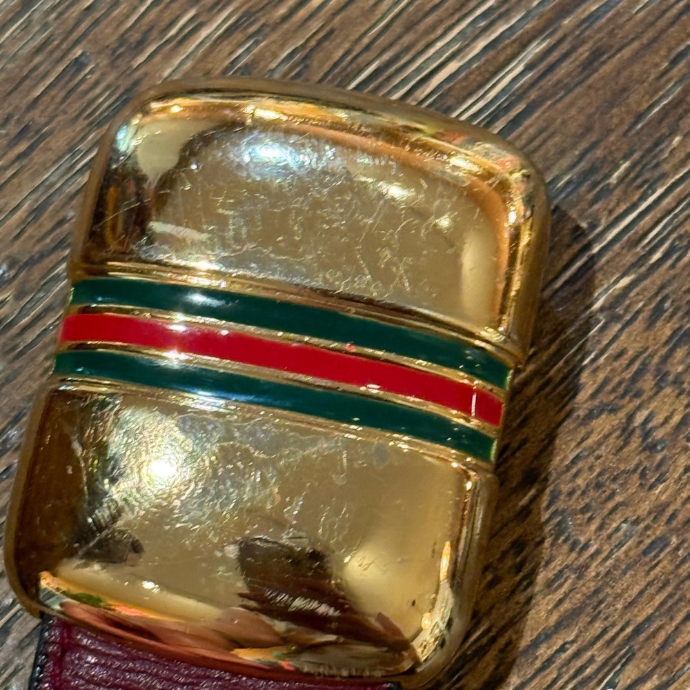 GUCCI Vintage Red Leather Belt, 1979, Size Small - Picture 9 of 12